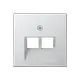 JUNG A 569-2 BFPLUA AL centraalplaat 2-voudig tbv RJ45 wandcontactdoos A-range aluminium