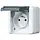JUNG 821 FKIW wandcontactdoos met aardingspen Frans-Belgisch systeem opbouw IP44 WG800