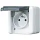JUNG 821 FKIW wandcontactdoos met aardingspen Frans-Belgisch systeem opbouw IP44 WG800
