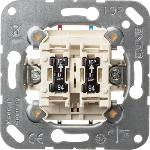 JUNG 505 KOVU 5 serieschakelaar met controleverlichting en mechanische vergrendeling