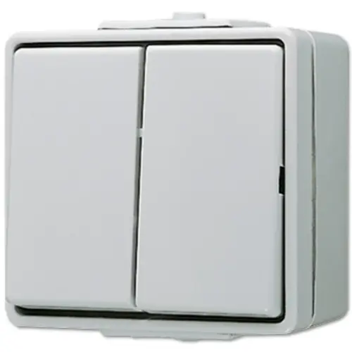 JUNG 605 W serieschakelaar 10A met onderbak IP44 WG600