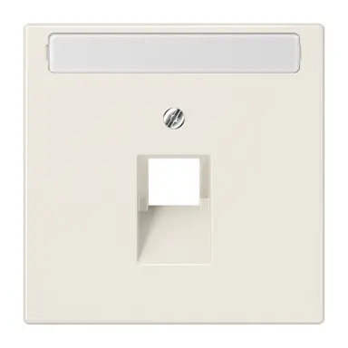 JUNG LS 969-1 NAUA centraalplaat 1-voudig met tekstvenster tbv RJ45 wandcontactdoos LS990 creme