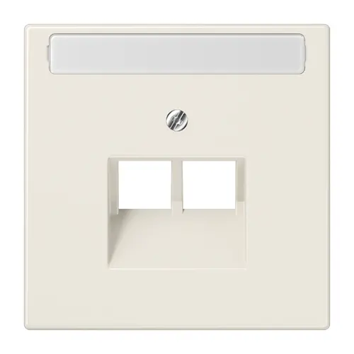 JUNG LS 969-2 NAUA centraalplaat 2-voudig met tekstvenster tbv RJ45 wandcontactdoos LS990 creme