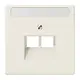 JUNG LS 969-2 NAUA centraalplaat 2-voudig met tekstvenster tbv RJ45 wandcontactdoos LS990 creme