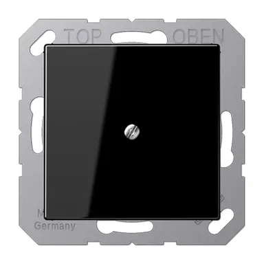 JUNG A 590 A SW centraalplaat met snoerinvoer en draagring A-range zwart glans