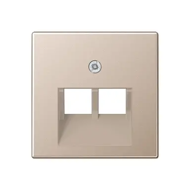JUNG A 569-2 BFPLUA CH centraalplaat 2-voudig tbv RJ45 wandcontactdoos A-range champagne