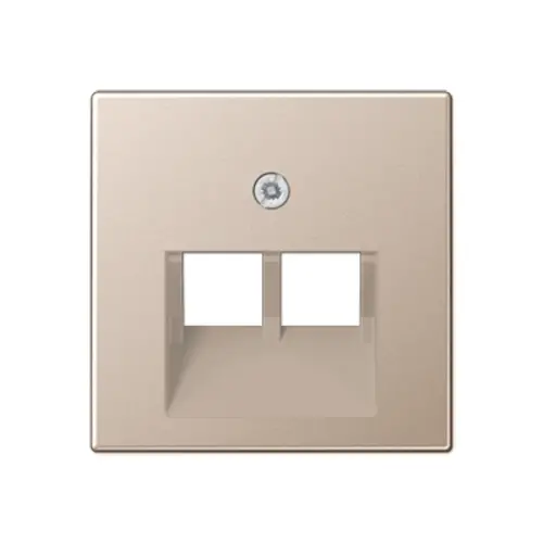 JUNG A 569-2 BFPLUA CH centraalplaat 2-voudig tbv RJ45 wandcontactdoos A-range champagne