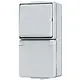 JUNG 676 W combinatie wisselschakelaar / wandcontactdoos randaarde opbouw IP44 WG600