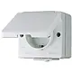 JUNG 620 W wandcontactdoos randaarde met klapdeksel opbouw IP44 WG600