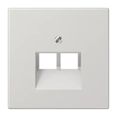 JUNG LS 969-2 UA LG centraalplaat 2-voudig tbv RJ45 wandcontactdoos LS990 lichtgrijs