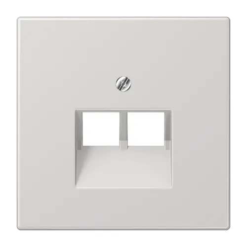 JUNG LS 969-2 UA LG centraalplaat 2-voudig tbv RJ45 wandcontactdoos LS990 lichtgrijs