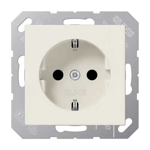 JUNG A 1520 NKI wandcontactdoos randaarde Safety+ AS500 creme