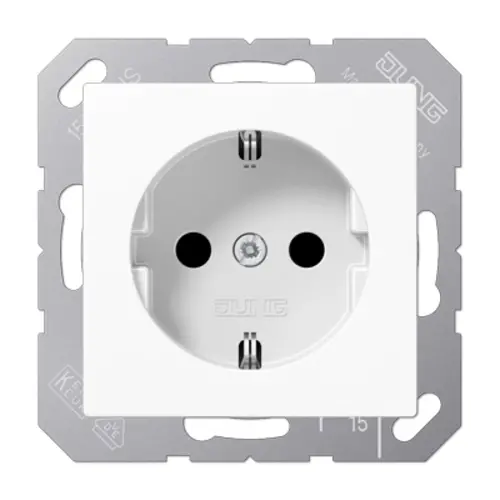 JUNG A 1520 NKI WW wandcontactdoos randaarde Safety+ A-range alpine wit