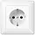 JUNG AS 1520 NKI WW wandcontactdoos randaarde Safety+ met volle afdekplaat AS500 alpine wit