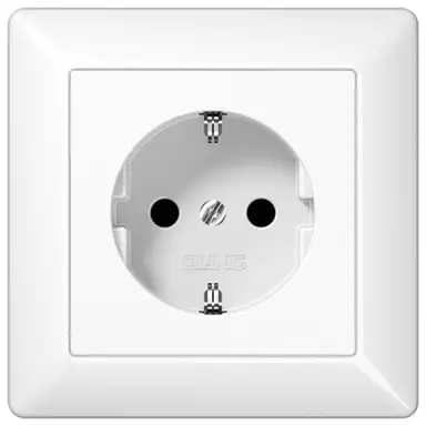 JUNG AS 1520 N WW enkele wandcontactdoos randaarde met volle afdekplaat AS500 alpine wit