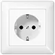 JUNG AS 1520 N WW enkele wandcontactdoos randaarde met volle afdekplaat AS500 alpine wit