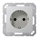 JUNG A 1520 N AL wandcontactdoos randaarde A-range aluminium
