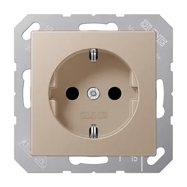 JUNG A 1520 N CH wandcontactdoos randaarde A-range champagne