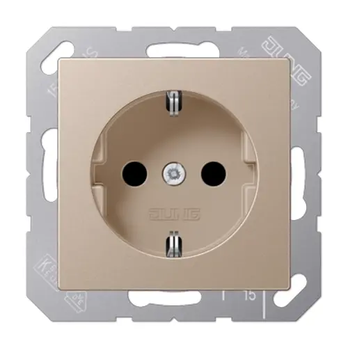 JUNG A 1520 N CH wandcontactdoos randaarde A-range champagne