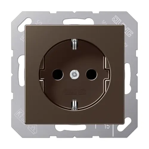 JUNG A 1520 NKI MO wandcontactdoos randaarde Safety+ A-range mokka