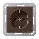 JUNG A 1520 NKI MO wandcontactdoos randaarde Safety+ A-range mokka