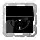 JUNG A 1520 NKIKL SW wandcontactdoos randaarde Safety+ klapdeksel A-range zwart glans