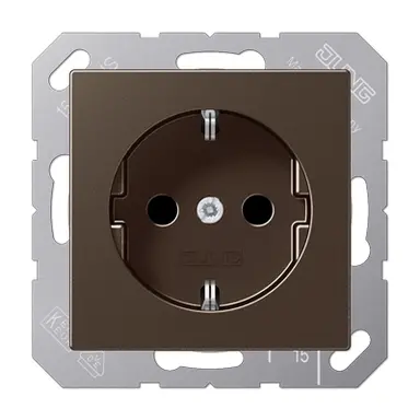 JUNG A 1520 N MO wandcontactdoos randaarde A-range mokka