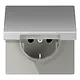 JUNG AL 1520 NKL wandcontactdoos randaarde klapdeksel LS990 aluminium