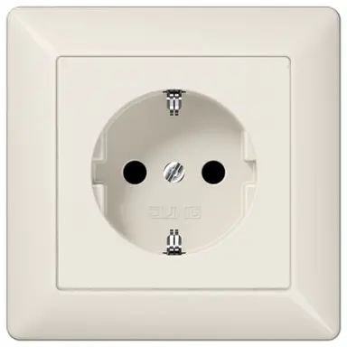 JUNG AS 1520 NKI wandcontactdoos randaarde Safety+ met volle afdekplaat AS500 creme