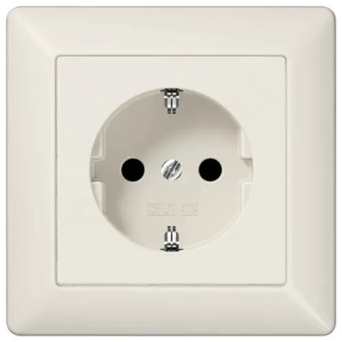 JUNG AS 1520 NKI wandcontactdoos randaarde Safety+ met volle afdekplaat AS500 creme
