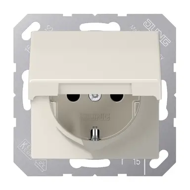 JUNG AS 1520 NKIKL wandcontactdoos randaarde Safety+ klapdeksel AS500 creme