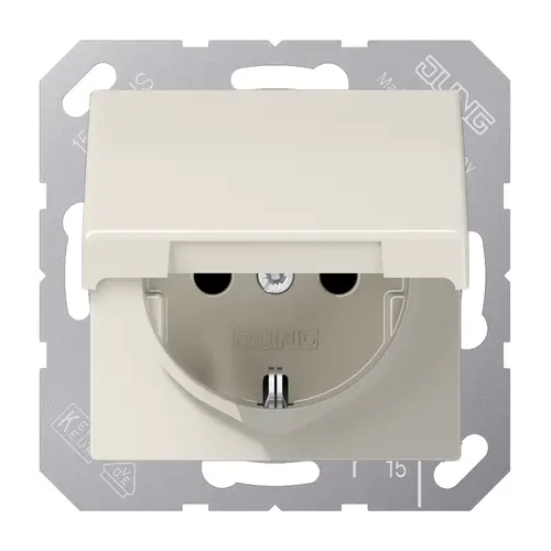 JUNG AS 1520 NKIKL wandcontactdoos randaarde Safety+ klapdeksel AS500 creme