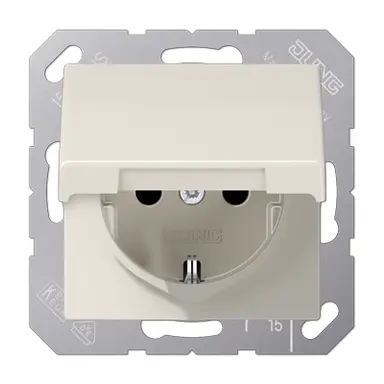 JUNG AS 1520 NKL wandcontactdoos randaarde klapdeksel AS500 creme