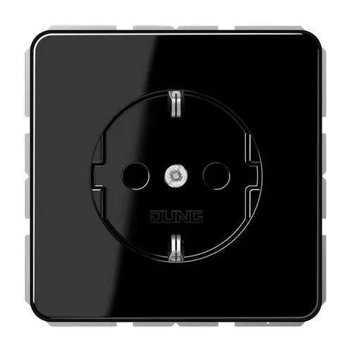 JUNG CD 1520 NKI SW wandcontactdoos randaarde Safety+ CD500 zwart glans