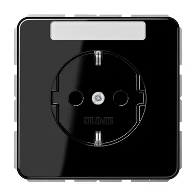 JUNG CD 1520 NNA SW wandcontactdoos randaarde tekstvenster CD500 zwart glans