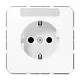 JUNG CD 1520 NNA WW wandcontactdoos randaarde tekstvenster CD500 alpine wit