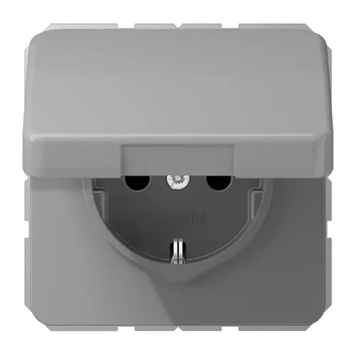 JUNG CD 1520 NBFKL GR wandcontactdoos randaarde klapdeksel CD500 grijs