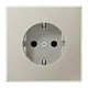 JUNG ES 1520 N wandcontactdoos randaarde LS990 edelstaal