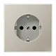JUNG ES 1520 NKI wandcontactdoos randaarde Safety+ LS990 edelstaal