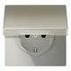 JUNG ES 1520 NKIKL wandcontactdoos randaarde Safety+ klapdeksel LS990 edelstaal