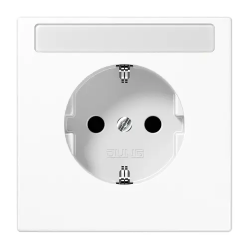 JUNG LS 1520 NNA WW wandcontactdoos randaarde tekstvenster LS990 alpine wit