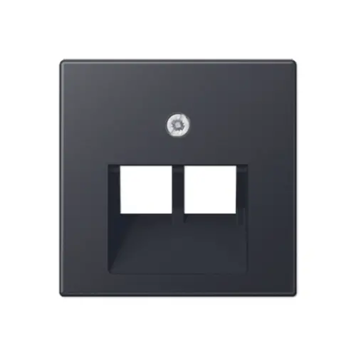 JUNG A 569-2 BFPLUA ANM centraalplaat 2-voudig tbv RJ45 wandcontactdoos A-range antraciet mat