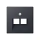 JUNG A 569-2 BFPLUA ANM centraalplaat 2-voudig tbv RJ45 wandcontactdoos A-range antraciet mat