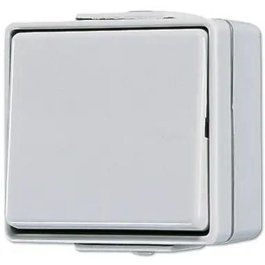 JUNG 607 W kruisschakelaar 10A met onderbak IP44 WG600