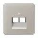 JUNG CD 569-2 UA PT centraalplaat 2-voudig tbv RJ45 wandcontactdoos CD500 platina