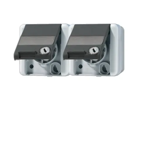 JUNG 8220 NAWSL wandcontactdoos 2-voudig opbouw IP44 horizontaal met slot WG800