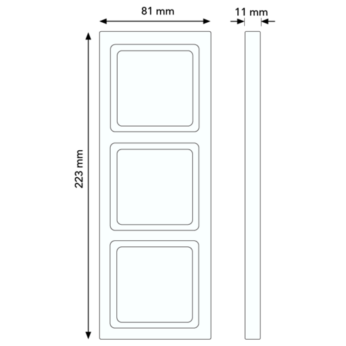 JUNG AL 2983 D afdekraam 3-voudig LS990 dark gelakt aluminium