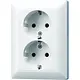 JUNG AS 5022 NU WW wandcontactdoos 2-voudig randaarde voor enkele inbouwdoos met schroefklemmen AS500 alpine wit