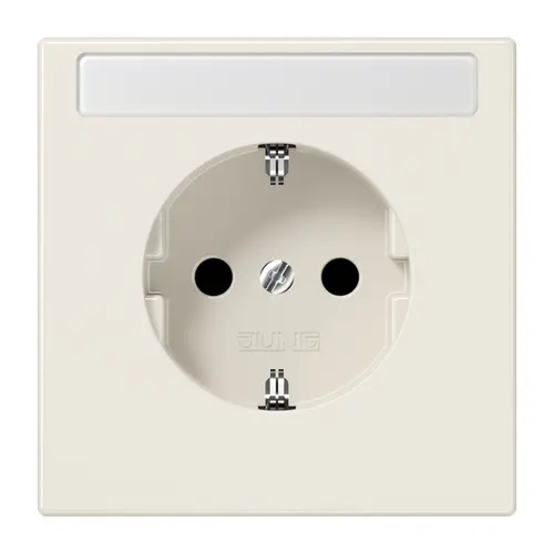 JUNG LS 1520 NKINA wandcontactdoos randaarde tekstvenster Safety+ LS990 creme