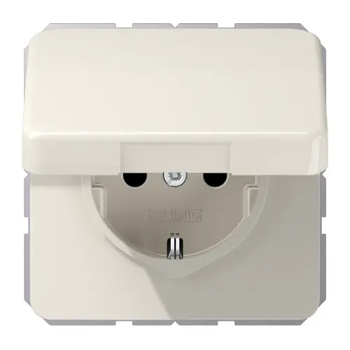 JUNG CD 1520 NBFKIKL wandcontactdoos randaarde Safety+ klapdeksel CD500 creme